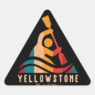 Sticker Triangulaire Retro Yellowstone Kayak