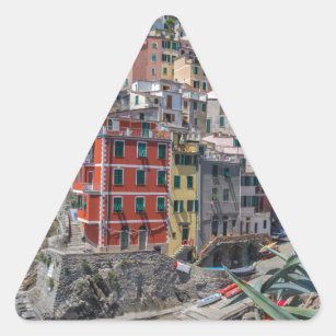 Sticker Triangulaire Riomaggiore Cinque Terre Ligurie Italie