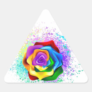 Sticker Triangulaire Rose arc-en-ciel coloré