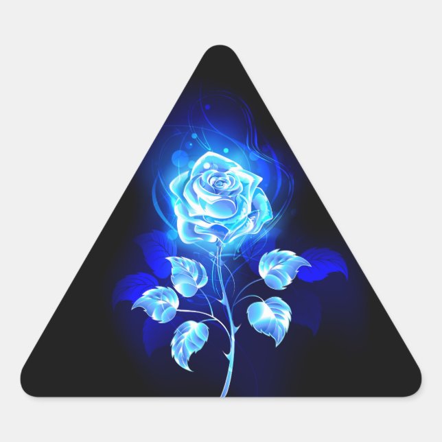 Sticker Triangulaire Rose bleu brûlant (Devant)