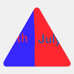 Sticker Triangulaire Rouge noir jour 4 juillet ajouter le texte simple
