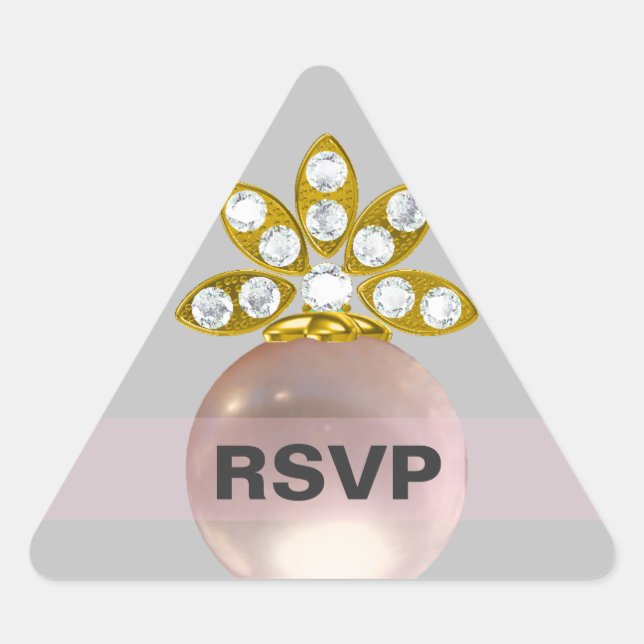 Sticker Triangulaire RSVP Perle rose gris bg (Devant)