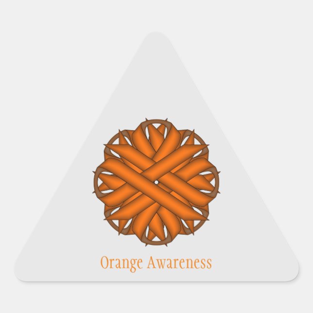 Sticker Triangulaire Ruban aux fleurs orange par Kenneth Yoncich (Devant)