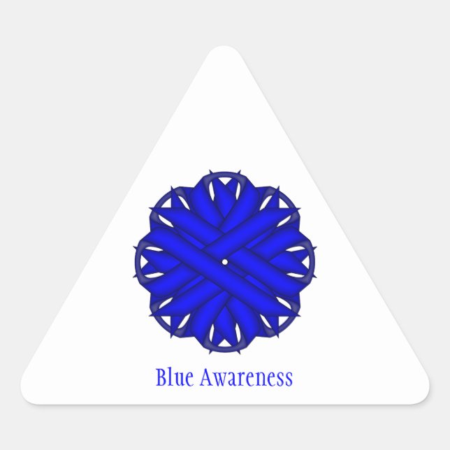Sticker Triangulaire Ruban de fleurs bleues par Kenneth Yoncich (Devant)