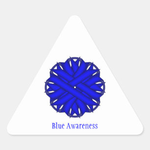 Sticker Triangulaire Ruban de fleurs bleues par Kenneth Yoncich