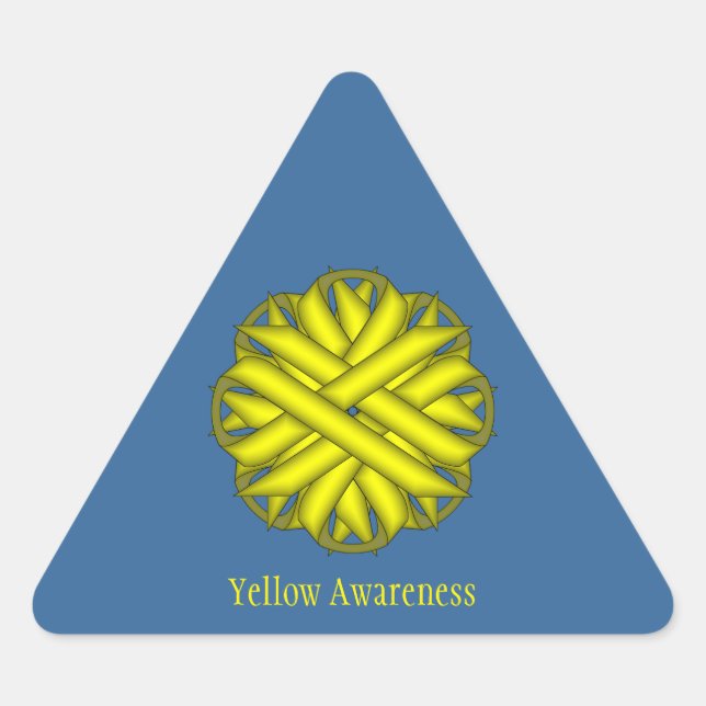 Sticker Triangulaire Ruban de fleurs jaunes par Kenneth Yoncich (Devant)