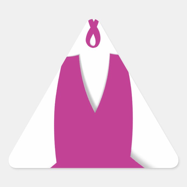 Sticker Triangulaire Rubans rose Cancer du sein Sensibilisation Art Imp (Devant)