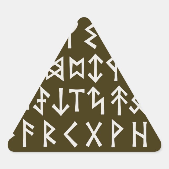 Sticker Triangulaire Runes Futhark anciens (Devant)
