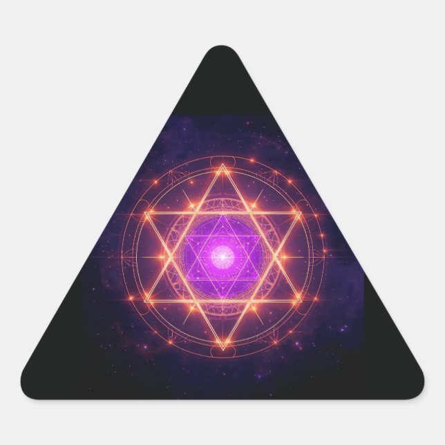 Sticker Triangulaire Sacred Geometry Mandala – Light Within the Cosmos (Devant)