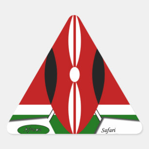 Sticker Triangulaire Safari au drapeau kenyan : conception d'étoile   I