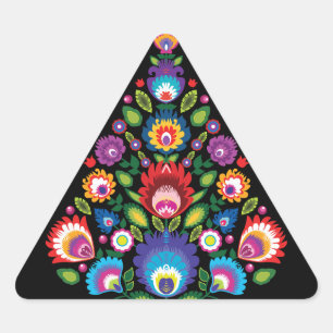 Sticker Triangulaire 🎄 sapin de Noël - folklore [noir]