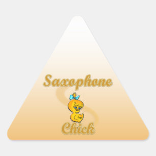 Sticker Triangulaire Saxophone Chick