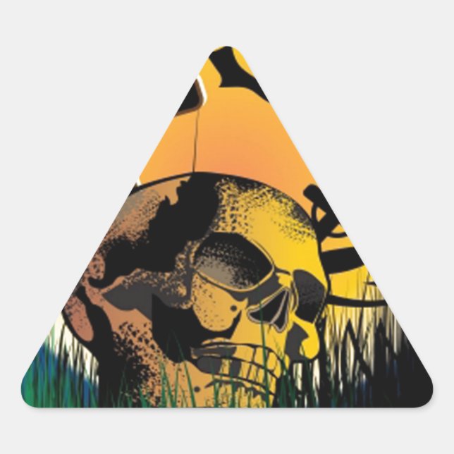Sticker Triangulaire Scène Halloween (Devant)