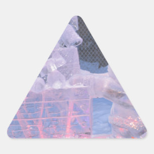 Sticker Triangulaire Sculpture de glace artistique sportive gravure cad