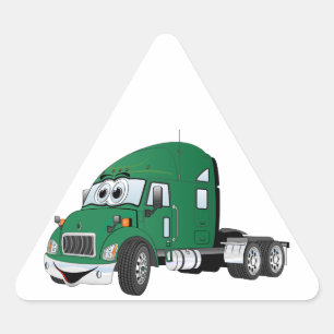 Sticker Triangulaire Semi-camion cabine verte