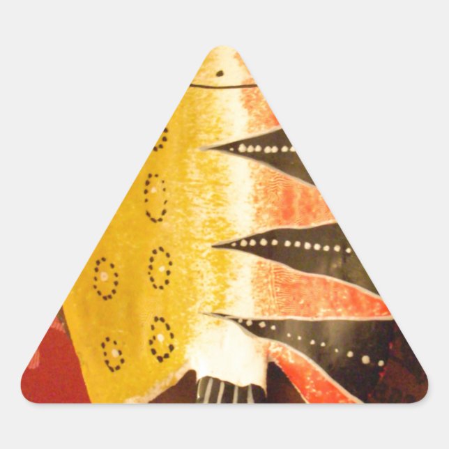 Sticker Triangulaire Sensation striée Tigre Barbe Poisson Imprimer (Devant)