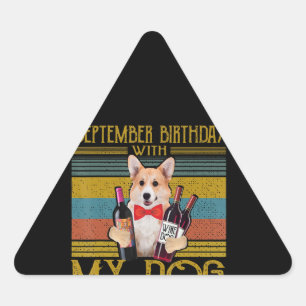 Sticker Triangulaire Septembre Anniversaire Avec Mon Chien Corgi 2020 C