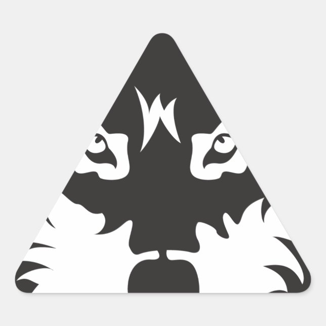 Sticker Triangulaire Silhouette du visage du loup sauvage (Devant)