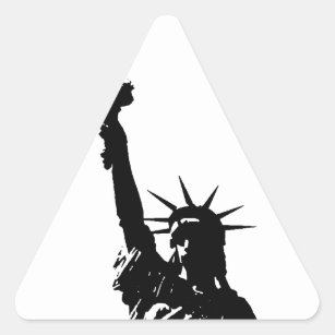 Sticker Triangulaire Silhouette Lady Liberty noir et blanc