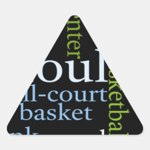Sticker Triangulaire Slam Dunk of Words : Jeu de basket-ball des champi