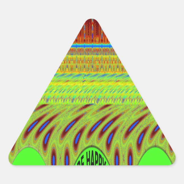 Sticker Triangulaire Soyez heureux Polka Dot Motif Cadeau Coloré (Devant)