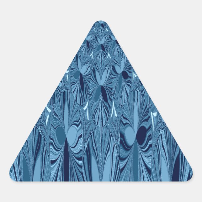 Sticker Triangulaire Splendeur céleste : Design Rose bleu Iridescente (Devant)