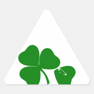 Sticker Triangulaire St Patrick's Day - Obtenez Lucky 3 + 1 feuilles = 