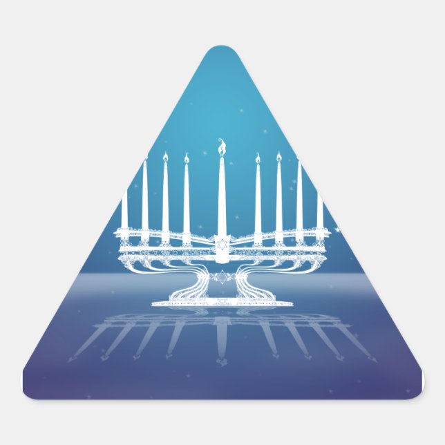 Sticker Triangulaire Starlit Menorah II (Devant)