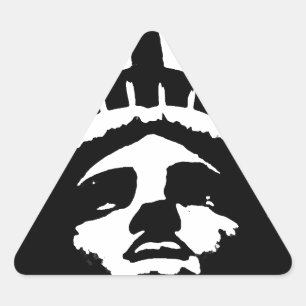 Sticker Triangulaire Statue d'Art Pop Noir & Blanc de la Liberté