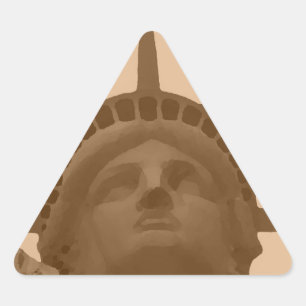 Sticker Triangulaire Statue de la Liberté de Sepia vintage