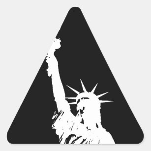 Sticker Triangulaire Statue de la liberté Silhouette