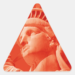 Sticker Triangulaire Statue rouge de la Liberté