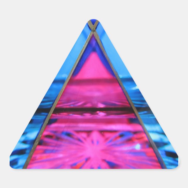 Sticker Triangulaire Stickers—Triangle rose en verre de Murano (Devant)