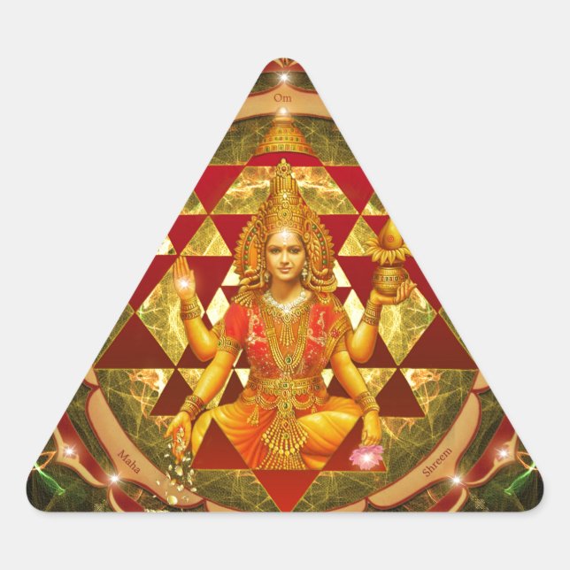 Sticker Triangulaire Stotram sur Devi Lakshmi- Shri yantra (Devant)