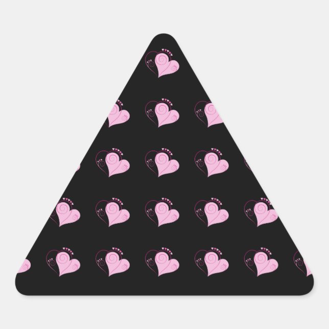 Sticker Triangulaire Sweet Cute Happy Valentine Love Hearts (Devant)