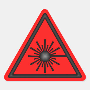 Sticker Triangulaire Symbole d'avertissement laser rouge et noir