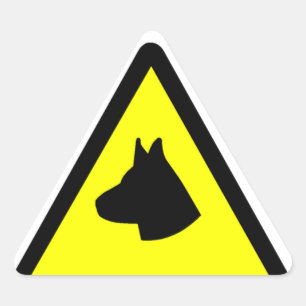 Sticker Triangulaire Symbole de chien de garde
