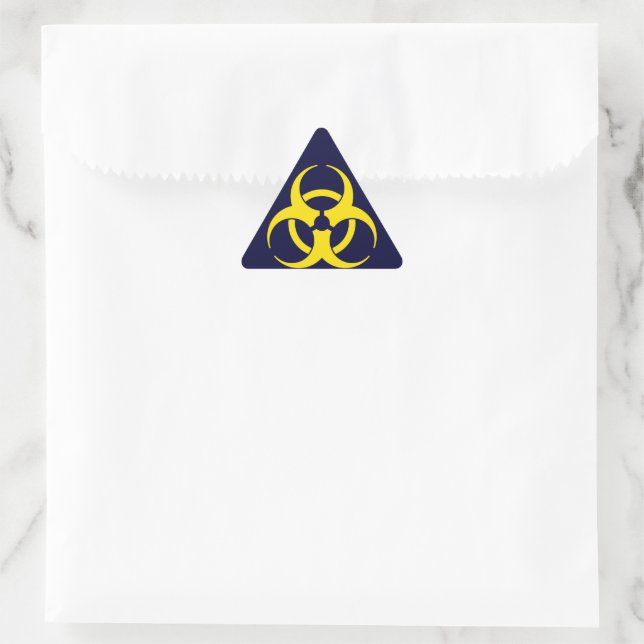 Sticker Triangulaire Symbole de risque biologique (Sac)