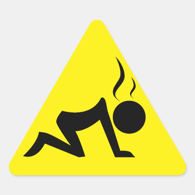 Sticker Triangulaire Symbole de stress (Noir sur Jaune) (Devant)