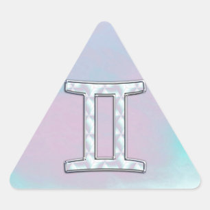 Sticker Triangulaire Symbole Gemini de style perle