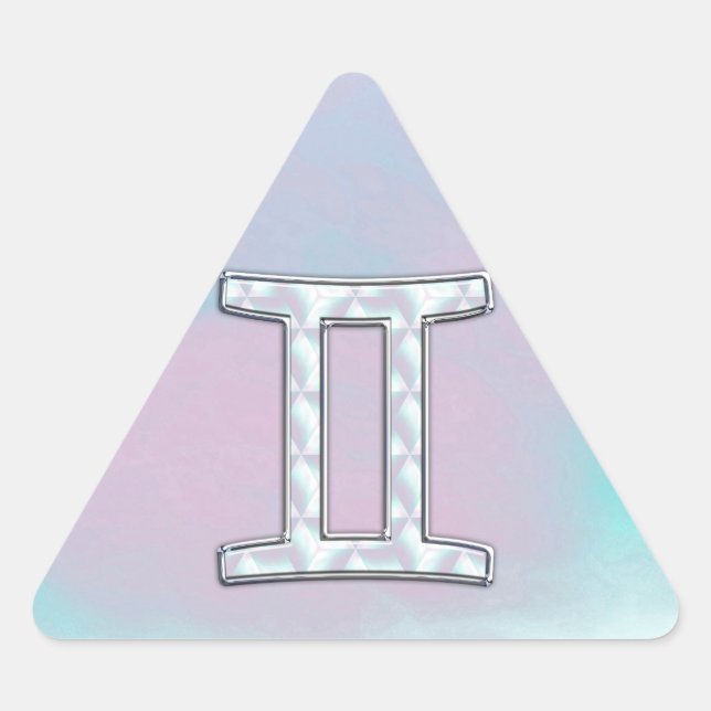 Sticker Triangulaire Symbole Gemini de style perle (Devant)