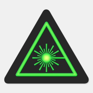 Sticker Triangulaire Symbole laser vert et noir