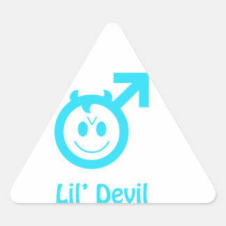 Sticker Triangulaire Symbole mâle de bébé bleu Lil Devil