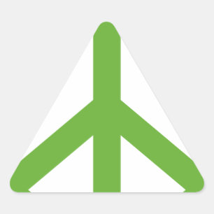 STICKER TRIANGULAIRE SYMBOLE SYMBOLE DE LA PAIX VERTE