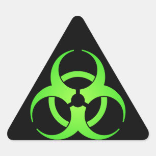 Sticker Triangulaire Symbole vert de Biohazard