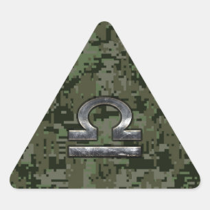 Sticker Triangulaire SYMBOLE Zodiaque Libra Camouflage numérique Woodla
