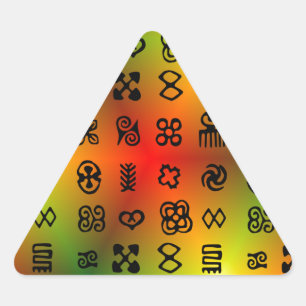 Sticker Triangulaire Symboles Adinkra Aux Couleurs Africaines