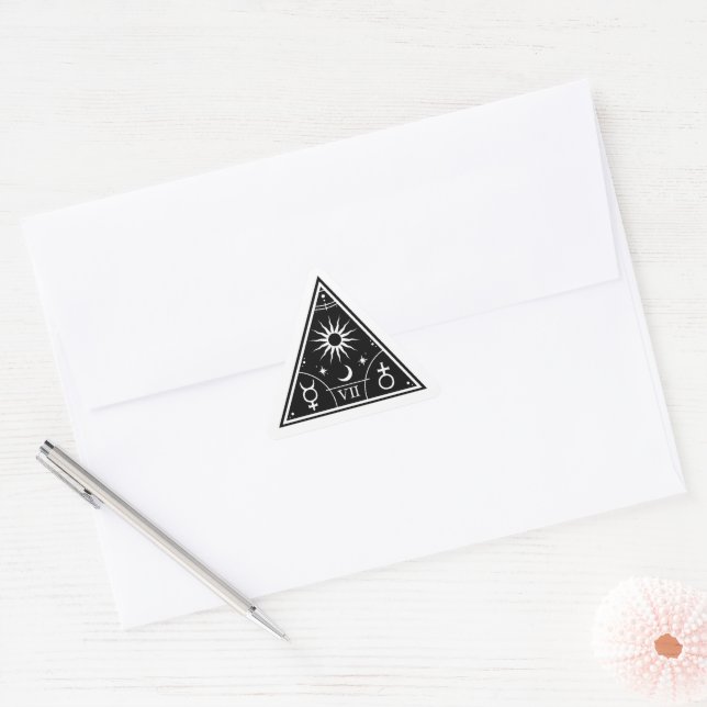 Sticker Triangulaire Symboles mystiques (Enveloppe)