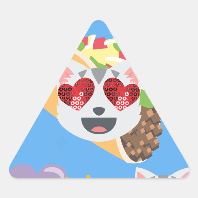 Sticker Triangulaire taco cat emoji (Devant)