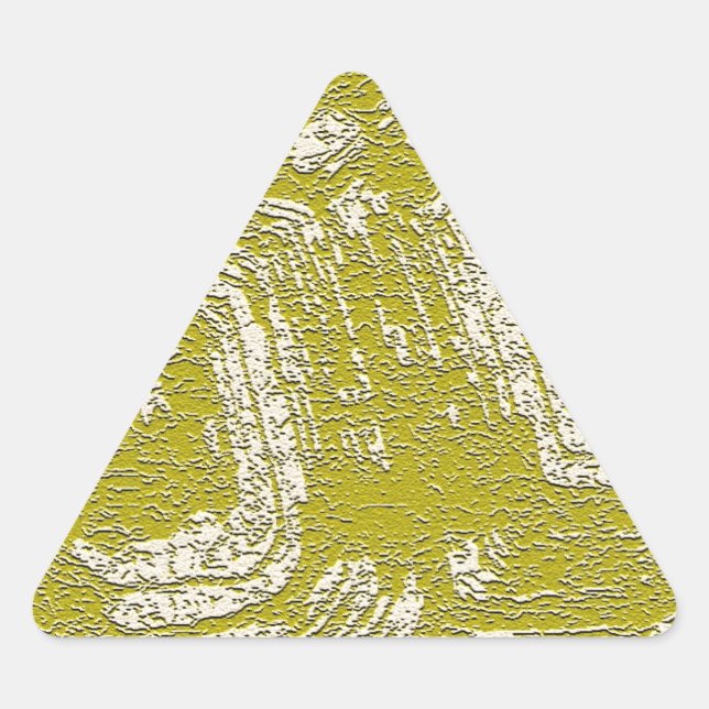 Sticker Triangulaire Taureau de moutarde imprimé abstrait par LeahG (Devant)